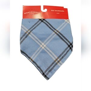 Wondershop Pet Bandana Plaid Blue Christmas NWT NEW One Size